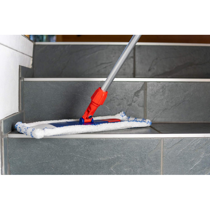 Sonty 5-Piece Replacement Mop Pad, Microfiber, Professional Mop 40cm White with Blue Stripes (5)