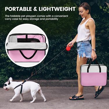 X-ZONE Переносний складаний вольєр для собак та котів, рожевий, 29x29x16 см