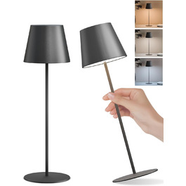 LED настільна лампа FUYO з USB-C зарядкою, акумуляторна, для дому та вулиці, сенсорне керування, регулювання яскравості 2700K-6000K, 3 кольори, для вітальні, спальні, балкона, саду, тераси (сірий), 2 шт. в упаковці