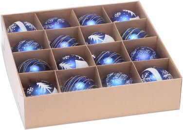 Декоративна куля на ялинку Sea Team з малюнком та блискучими прикрасами, набір (60 мм, 80 мм)