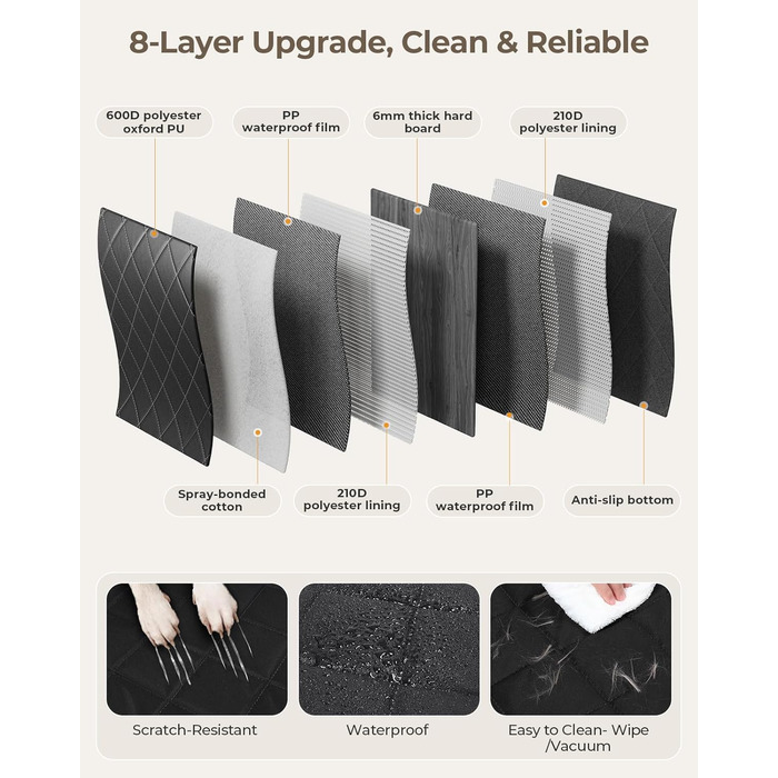 Килимок для собак у машину з жорсткою основою | Водонепроникний, антиковзний, захист від подряпин | 6-в-1, XXL, з ременями безпеки