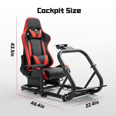 Dardoo G29 Racing Simulator Cockpit: сумісний з Logitech G920/G923, Thrustmaster T300RS, Fanatec. Міцний каркас з металу для PC, Xbox. Без керма, педалей та ручного гальма.
