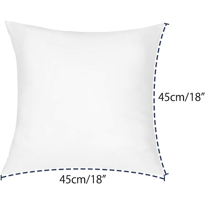 Artscope 4-Piece Cushion Filling Set, 45 x 45 cm Decorative Cushion Inserts, Pillow Inserts, Head Pillows, Sofa Cushions, Decorative Cushions for Living Room, Bedroom, Sofa, Bed, Couch, Outdoor