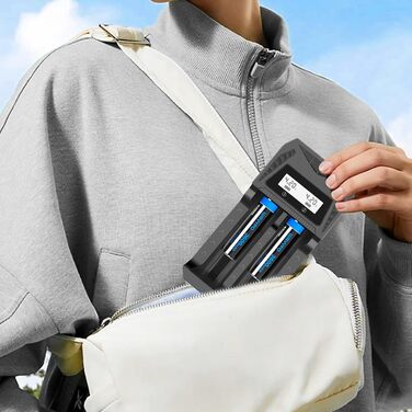 Зарядний пристрій для акумуляторів 18650 з LCD дисплеєм, 12 слотів, універсальний, швидка зарядка для 26650, 16340, 14500, 18350, 18500 AA AAA (тільки зарядний пристрій)