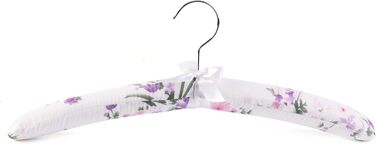 Amber Home 10-Piece 43cm Printed White Satin Clothes Hangers, Soft Silk Hangers for T-Shirt, Shirt, Coat, Dress, Tank Top, Wedding Dress, Sweater with Swivel Hook