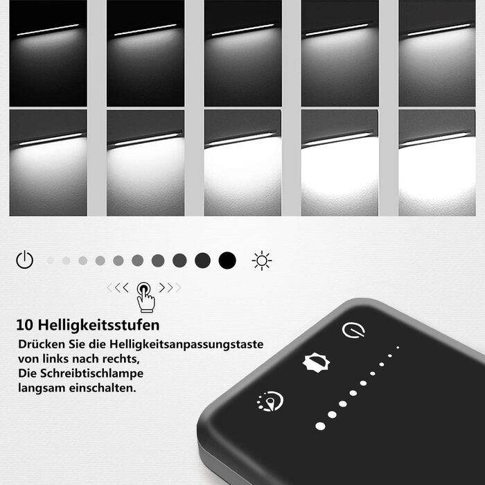 LED лампа настільна диммируемая з 5 кольорами та 10 рівнями яскравості. Настільна лампа для дітей з USB-портом для зарядки смартфона