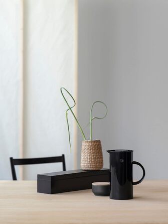 Термос Stelton EM77, 0.5 л, чорний - ізольована кавова/чайни термос з подвійними стінками, скляний вкладиш, магнітний замок, вінтажний дизайн