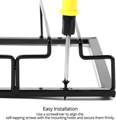 Підставка для вина QWORK® на 7 рядів, чорна - металева підставка для склянок під шафу, для барної кухні