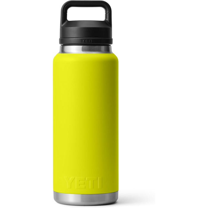 YETI Rambler 36 oz Chug Cap Bottle - Vacuum Insulated Stainless Steel, Firefly Yellow