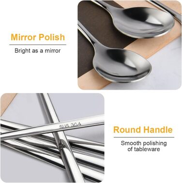 Набір ложок для лате макіато, 8 шт., 24 см, нержавіюча сталь, для десертів, кави, молочних коктейлів, морозива, придатні для миття в посудомийній машині, сріблясті