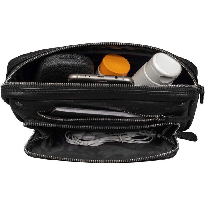 STILORD Сумка на пояс з екошкіри Vintage для чоловіків, жінок та дітей. Сумка через плече, на пояс, для подорожей, фестивалів, спорту. Чорний колір