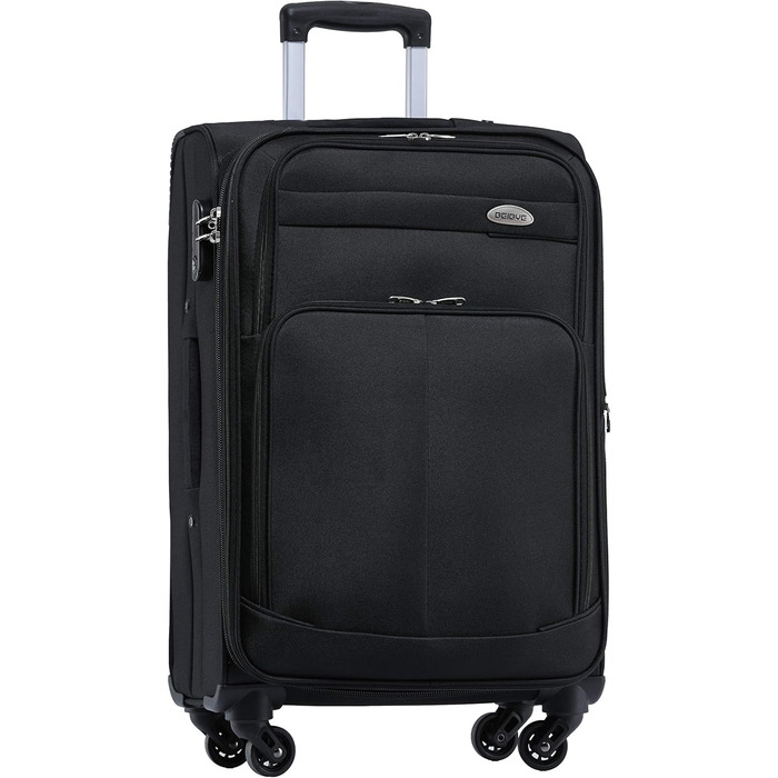 Чемодан тканинний BEIBYE, чорний, XL (74 см) з кодовим замком та додатковою кишенею