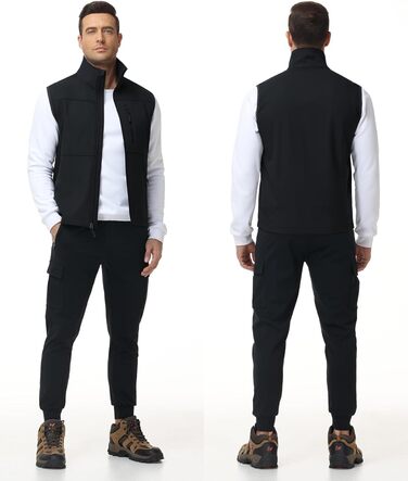 Чоловіча куртка Weste Outdoor з софтшелла, водонепроникна та вітронепроникна, з флісовою підкладкою, для хайкінгу та активного відпочинку (S, Чорний)