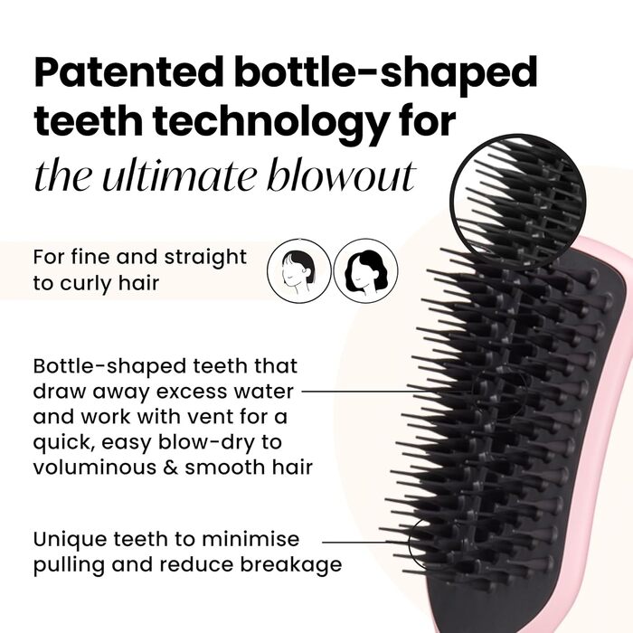 Тінгл Тізер Щітка для волосся Easy Dry & Go Pink – швидке сушіння, без пошкоджень, рожева