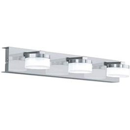 EGLO LED Wall Lamp Romendo 1, 3-Flame Wall Light Bathroom Dimmable, Bathroom Lamp made of Metal in Chrome and Satin-Finish Plastic, LED Damp-Proof Light Warm White, IP44