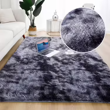 Килим OYIMUA з високим ворсом 120×160 см, бежевий, м'який шеггі для вітальні, дитячої, спальні, коридору, штучне хутро, сучасний однотонний килим для декору