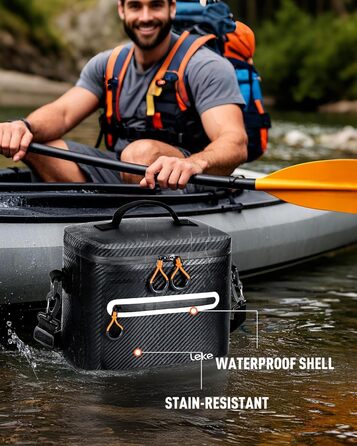 Lekesky 12/20L Ізольована Холодильна Сумка – Переносна Сумка для Пікніків, Походів, Пляжу, Барбекю, Чорна 12/20L