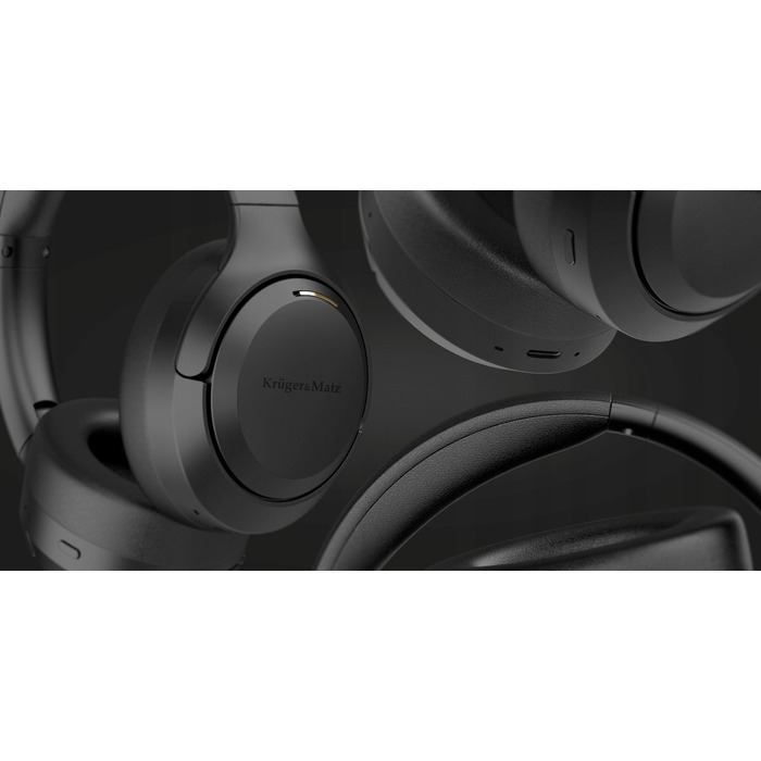 Бездротові навушники навушники Kruger&Matz F8A з ANC, чорні, Bluetooth