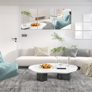 Дзеркальні плитки самоклеючі 40x30 см (2 шт.) - акрилові, для декору стін