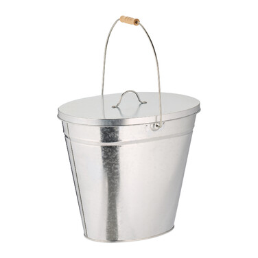 Relaxdays Galvanized Ash Bucket with Lid