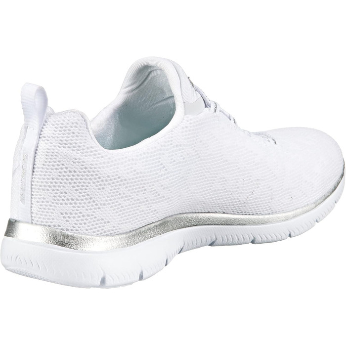 Кросівки Skechers Summits Leopard Spot для жінок, 39.5 EU, білий сітчастий верх з сріблястою окантовкою