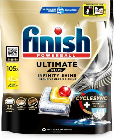 Таблетки для посудомийної машини Finish Ultimate Plus Infinity Shine Citrus, 105 капсул (315 мийок)