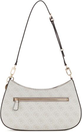 Сумка GUESS Noelle II Top Zip, біла з принтом, через плече