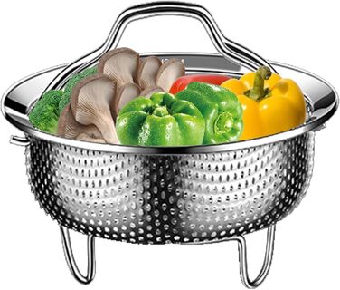 Димер для каструль, Ø14см: нержавіюча сталь 304, для приготування на пару, універсальний, підходить для каструль, сковорідок, мультиварки, швидкої каструлі, Instant Pot