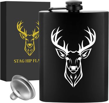 Фляга туристична 237мл з нержавіючої сталі, з воронкою та листівкою, у подарунковій коробці, для кемпінгу, піших прогулянок та активного відпочинку (дизайн 