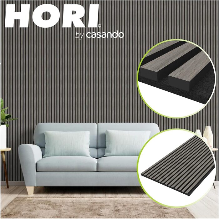 Акустичні стінові панелі HORI з ефектом дерева для шумоізоляції та декору стін, 3D Silver Oak (270x60,5x2,1 см)