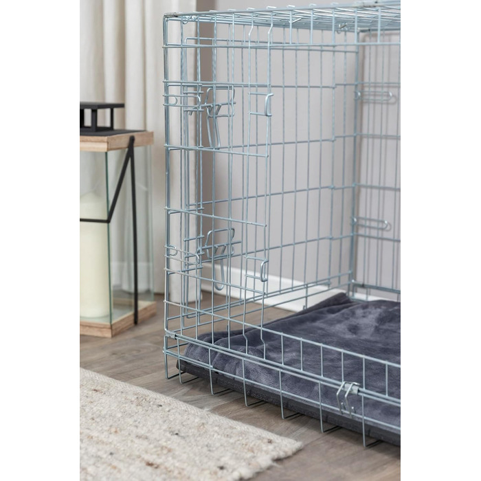 Тріксі переносна будка для собак Home – XL: 116 × 86 × 77 см – складана переноска з 2 дверцятами та надійними засувами, зцинкована транспортна переноска зі стабільною піддоном для дому та подорожей – 3926 L 79 x B 15 x H 118 см срібна