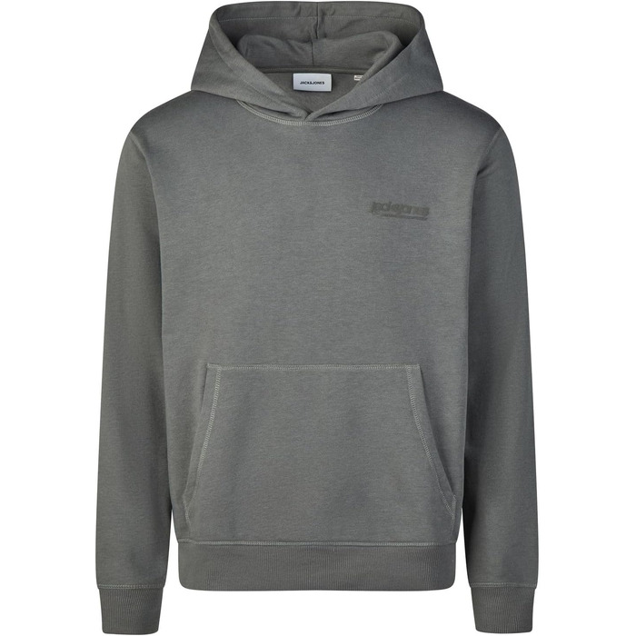 Чоловічий худі JACK & JONES Relaxed Fit з принтом JWHINTERLUDE, світло-сірий (Castlerock), розмір L