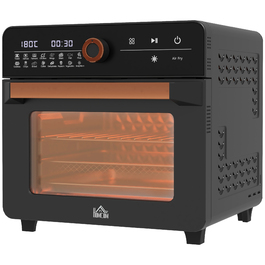HOMCOM 3-in-1 Mini Oven with Convection, Fryer Basket, Timer, 40°C-220°C, 20L Mini Oven with Grill Rack, Baking Tray, Crumb Tray | Aosom