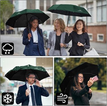 Візон парасолька чоловіча/жіноча, автоматична, стійка до вітру, Teflon покриття, легка, зелена