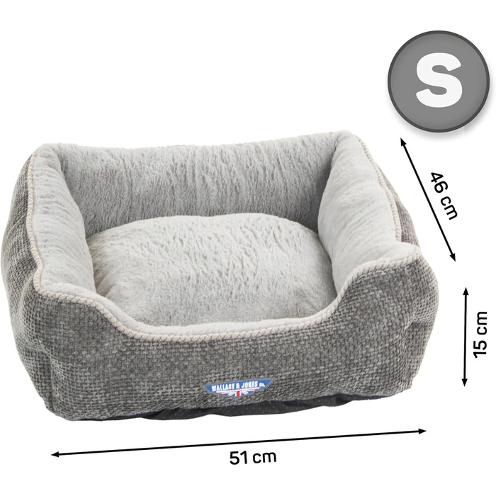 Килимок для кота Wallace & Jones Dunrobin, сірий, S, 51 x 46 x 15 см | Міцний, зручний | Для домашніх тварин