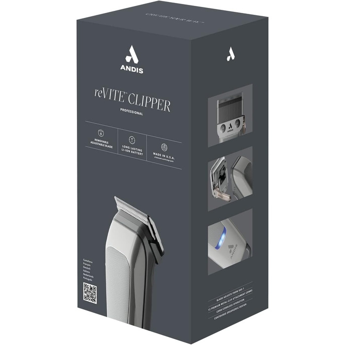 Машинка для стрижки волосся Andis MTC з регульованим ножем, сіра, літієва батарея