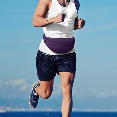 RYACO поясна сумка на пояс для жінок та чоловіків, стильна сумка для телефону, сумка для подорожей, походів, водонепроникна сумка на пояс для бігу, подорожей, спорту та активного відпочинку (фіолетовий)