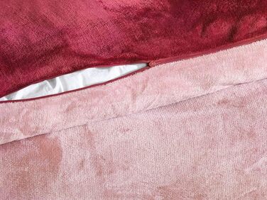 Комплект постільної білизни DreamHome Winter Wende з плюшем, 135x200, Nicky-Teddy, Cashmere Touch, кораловий фліс, колір: бордово-рожевий