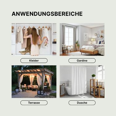 Штанга для карнизів без свердління, біла, Ø 25 мм, телескопічна - для штори, душової кабіни, вікна, кімнати, кухні (70-120 см)