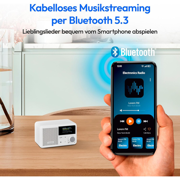 MEDION S66822 Портативне міні-радіо DAB+ з Bluetooth, акумулятор до 6,5 годин, дисплей, телескопічна антена, таймер сну, будильник, AUX, USB-C, зелений