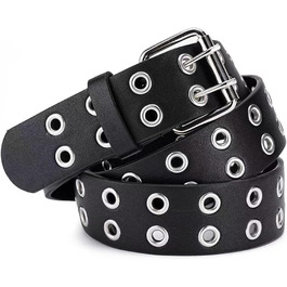 Жіночий шкіряний ремінь Punk з пряжкою у вигляді зірки, чорний