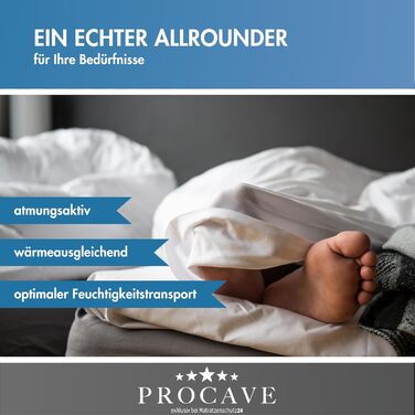 PROCAVE Micro-Comfort всесезонна ковдра 200x220 см, мікрофібра, стьобана, легка, м'яка, для ліжка, комфортна, Soft Touch