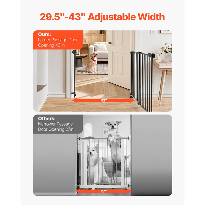 Захист для дітей та тварин VEVOR: регульована ширина 750-1219 мм, чорний, для сходів та дверей