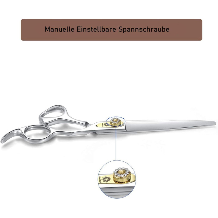 Професійна ножиця для грумінгу собак Dream Reach, 7 дюймів, пряма, з нержавіючої сталі 440C, для собак та котів