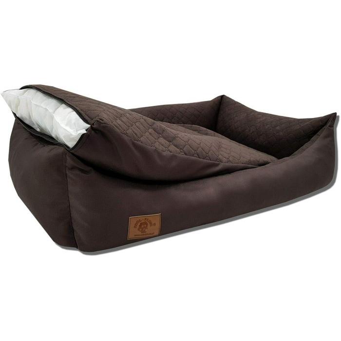 Odolplusz XXL - Dog Bed for Large Dogs - Dog Cushion - Dog Sofa with Reversible Cushion | Removable and Washable Cover [ 100x70cm, Brown ]