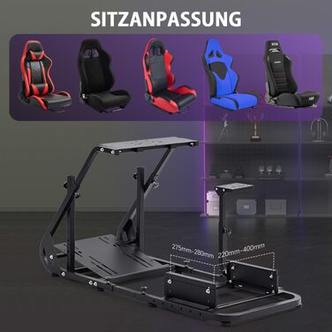 Ігровий кокпіт-симулятор Minneer Racing Simulator Cockpit для керма Logitech G923, G29, G920 та Thrustmaster T248, T300RS, регульована висота (педалі не входять)
