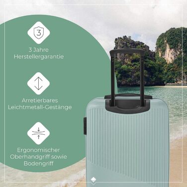 Тролей Travelite Bali 55x39x20 см, 2.5 кг, міцний корпус, 4 колеса, кодовий замок – ручна поклажа для Condor, Ryanair, easyJet, Mint