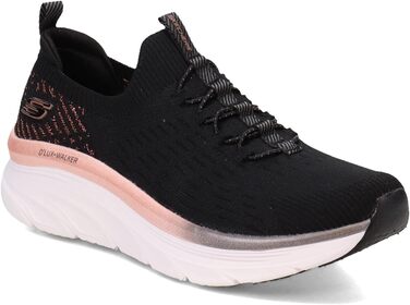 Кросівки Skechers D'lux Walker Let It Glow жіночі, чорні з рожево-золотою окантовкою, 39 EU