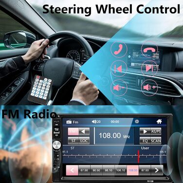 Автомагнітола 2 DIN з Bluetooth, 7