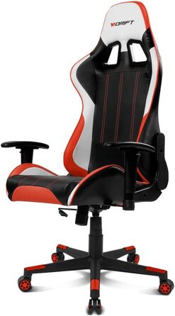 Ігрове крісло DRIFT DR175RED, екошкіра, 2D підлокітники, клас 4, чорний/червоний